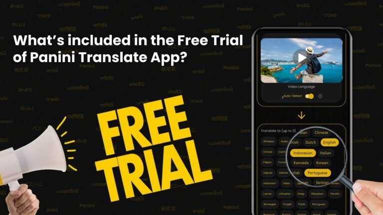 Features included in the Free Trial period of Panini Translate App